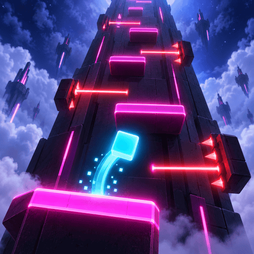Big Neon Tower vs Tiny Square