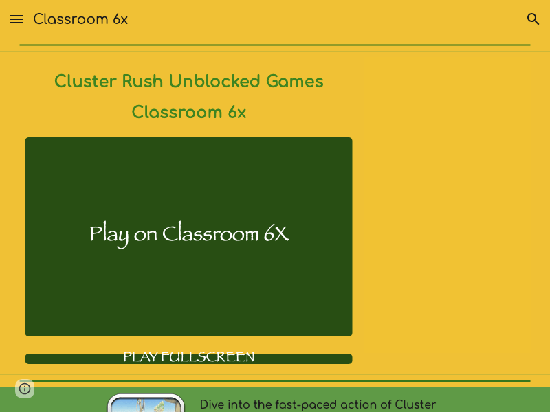 Cluster Rush