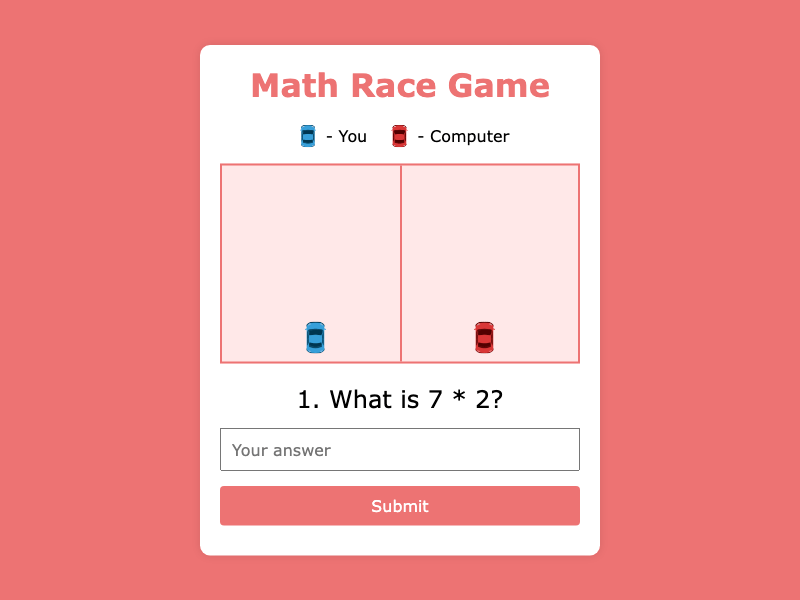 Math Race Game