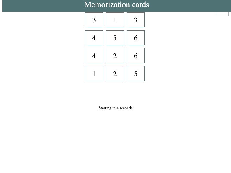 Memorization Card