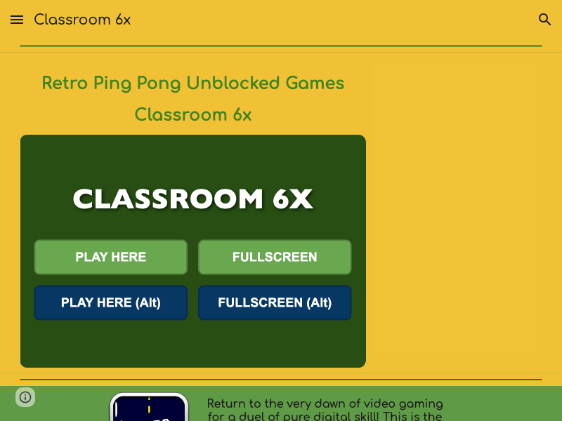 Retro Ping Pong