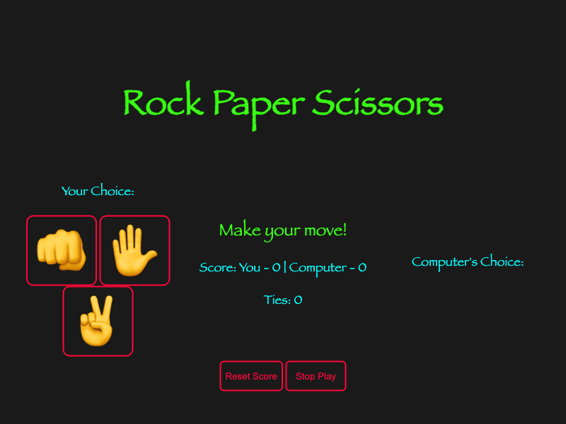 Rock Paper Scissors Neon