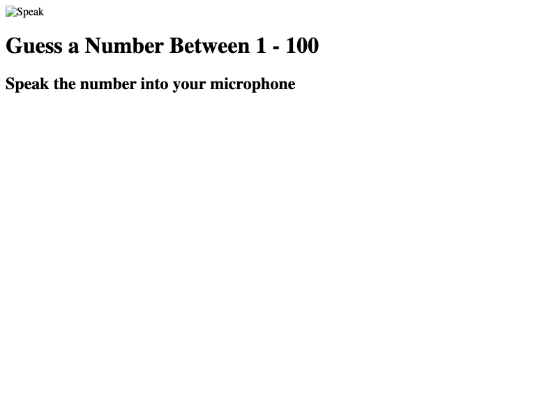 Speak Number Guessing Game