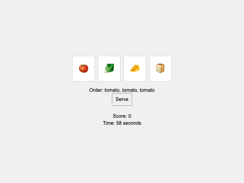 Cooking Challenge Game