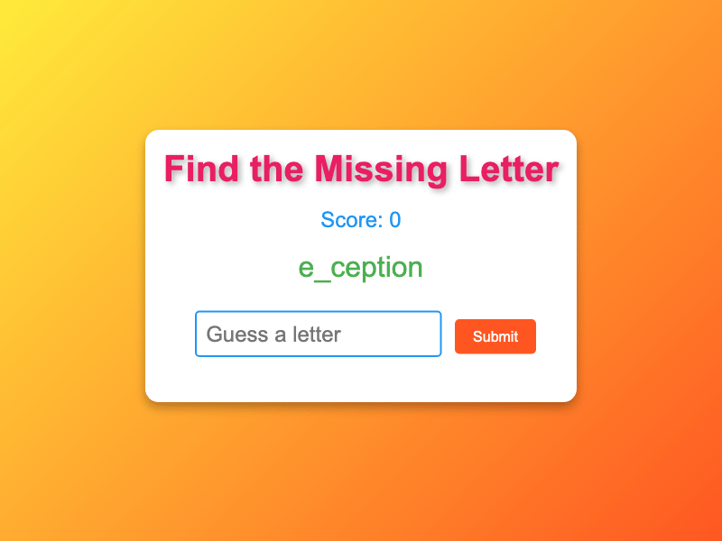 Find The Missing Letter