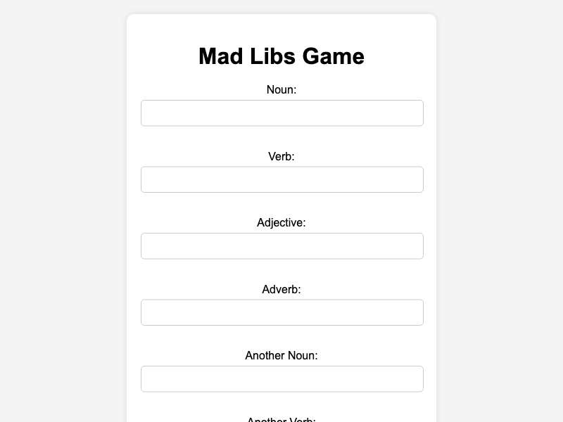 Madlibs