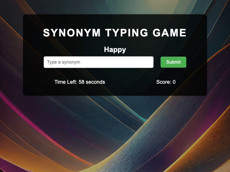 Synonym Typing Game