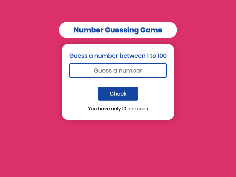 Type Number Guessing Game