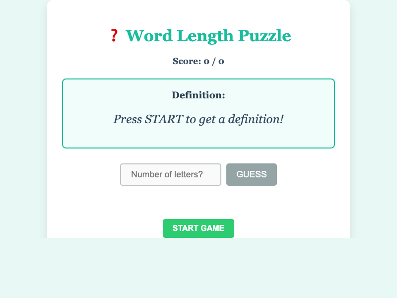 Word Length Game