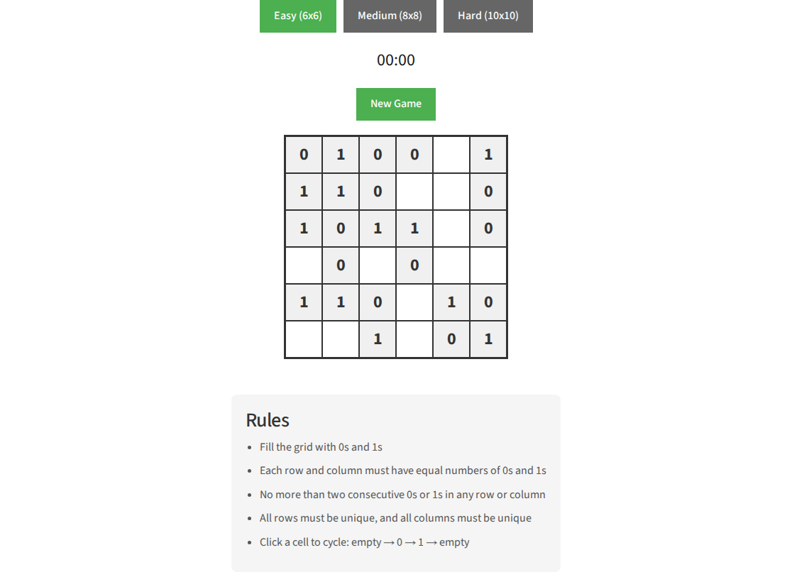 Binary Puzzle
