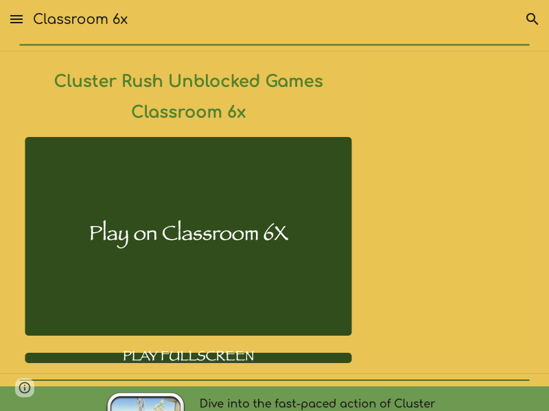 Cluster Rush