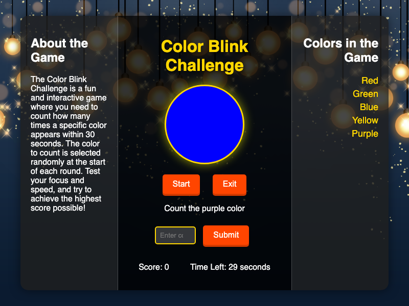 Color Blink Challenge