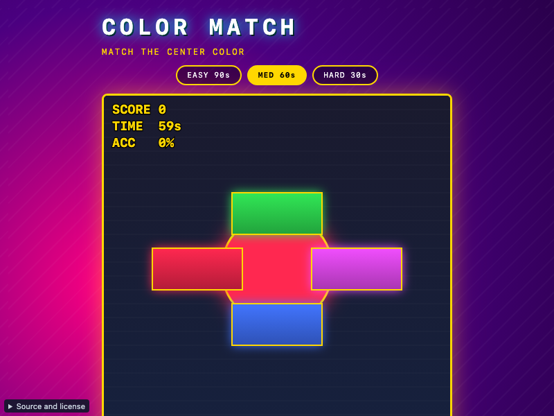 Color Match Reaction