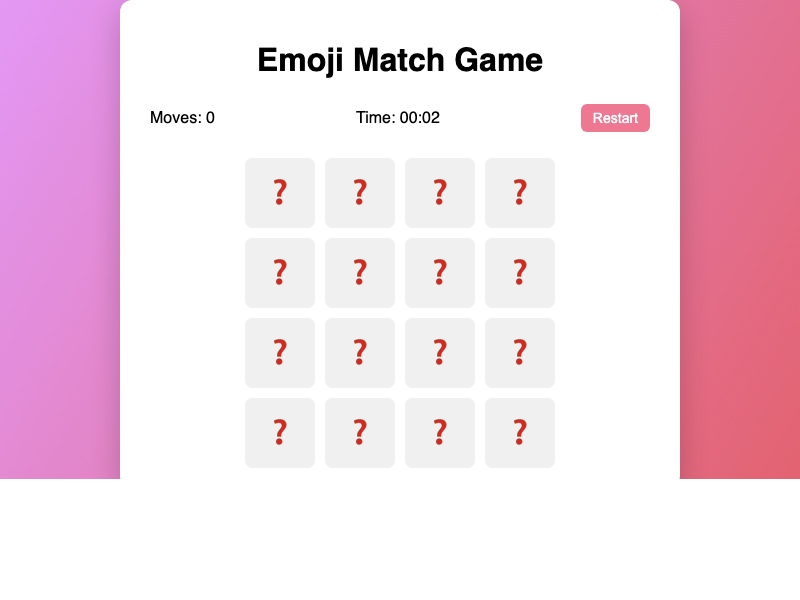 Emoji Match Game