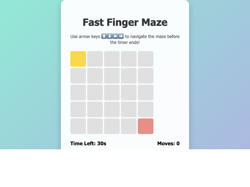 Fast Finger Maze