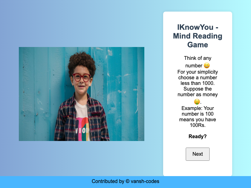 Iknowyou Mind Reading Game