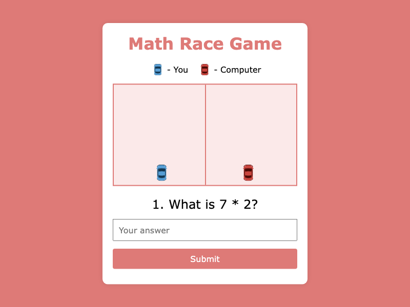 Math Race Game