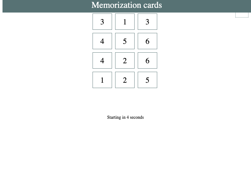 Memorization Card