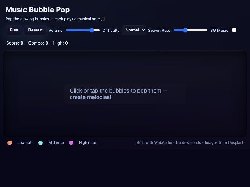 Music Bubble Pop