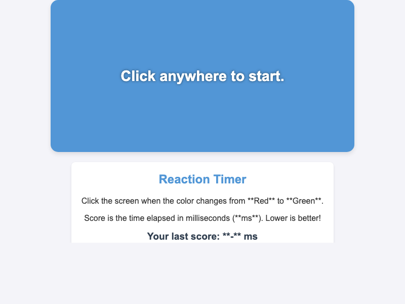 Reaction Timer Game