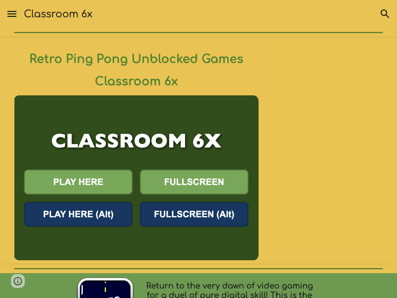 Retro Ping Pong