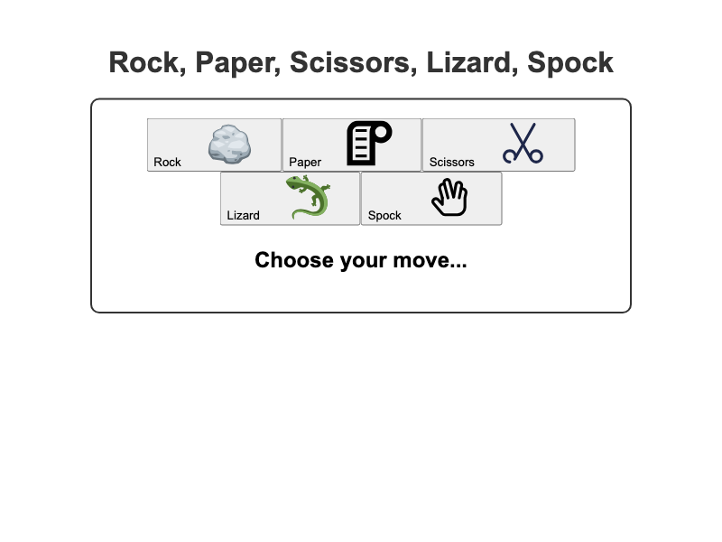 Rock Paper Scissors Lizard Spock