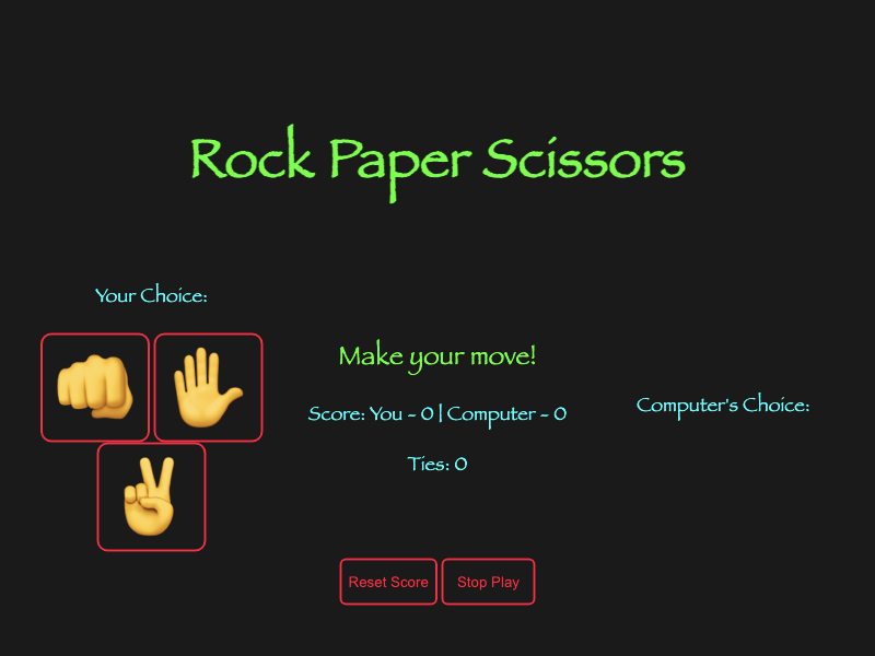 Rock Paper Scissors Neon