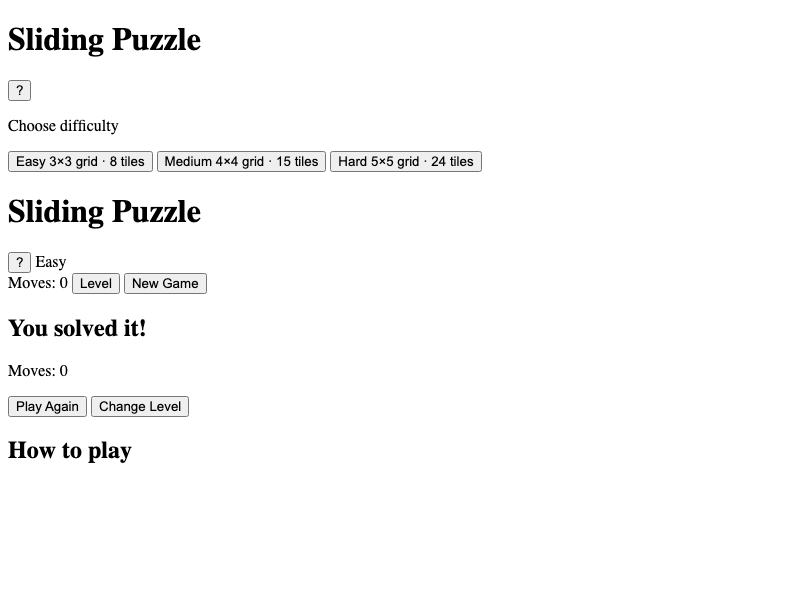 Sliding Puzzle Game