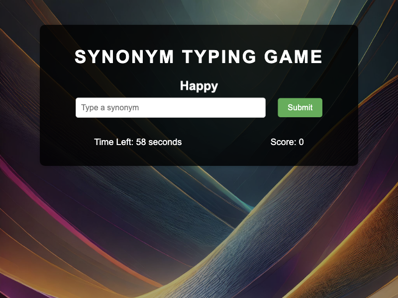 Synonym Typing Game