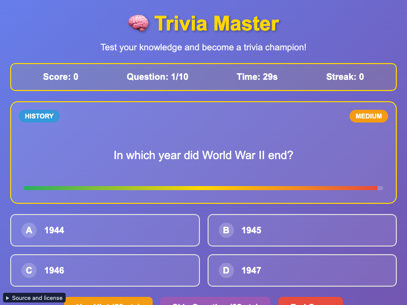 Trivia Master Challenge