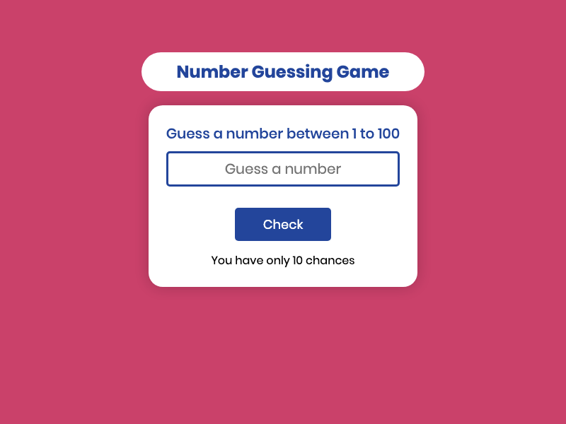 Type Number Guessing Game