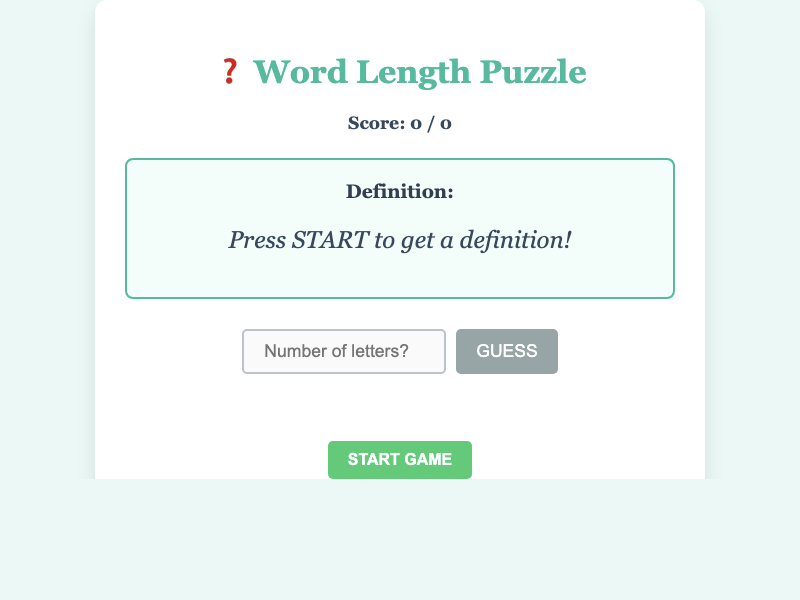 Word Length Game